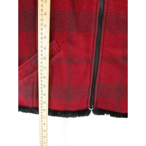 Woolrich Jacket Large Wool Vest Coat Flannel Plaid Sherpa Lining Thick - Picture 3 of 9